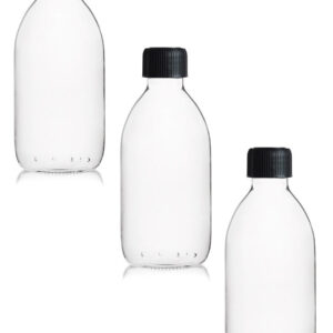 3x 500 ml transparent glass bottle with black cap by Comptoir des flacons. Explore our collection of construction and hardware products at Nigeria-Materiels.com. We deliver quality and value.