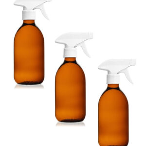 3x Amber glass spray bottles 500 ml with trigger by Comptoir des flacons. Discover premium industrial and plumbing products at Nigeria-Materiels.com. We deliver excellence in every order.