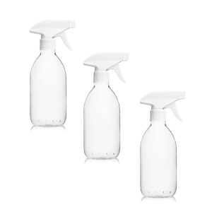 3x 500 ml transparent glass spray bottles with trigger by Comptoir des flacons. Get the best construction and hardware products at Nigeria-Materiels.com. We deliver quality and value.