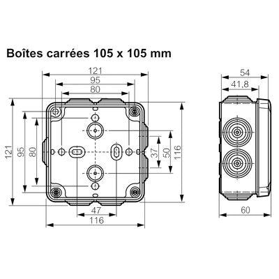 Rectangular box 155 x 110 x 74 waterproof Plexo gray - end cap (10) - IP55 - Ref.092042. Nigeria-Materiels.com is dedicated to providing premium electrical and industrial supplies. Your satisfaction is our goal.