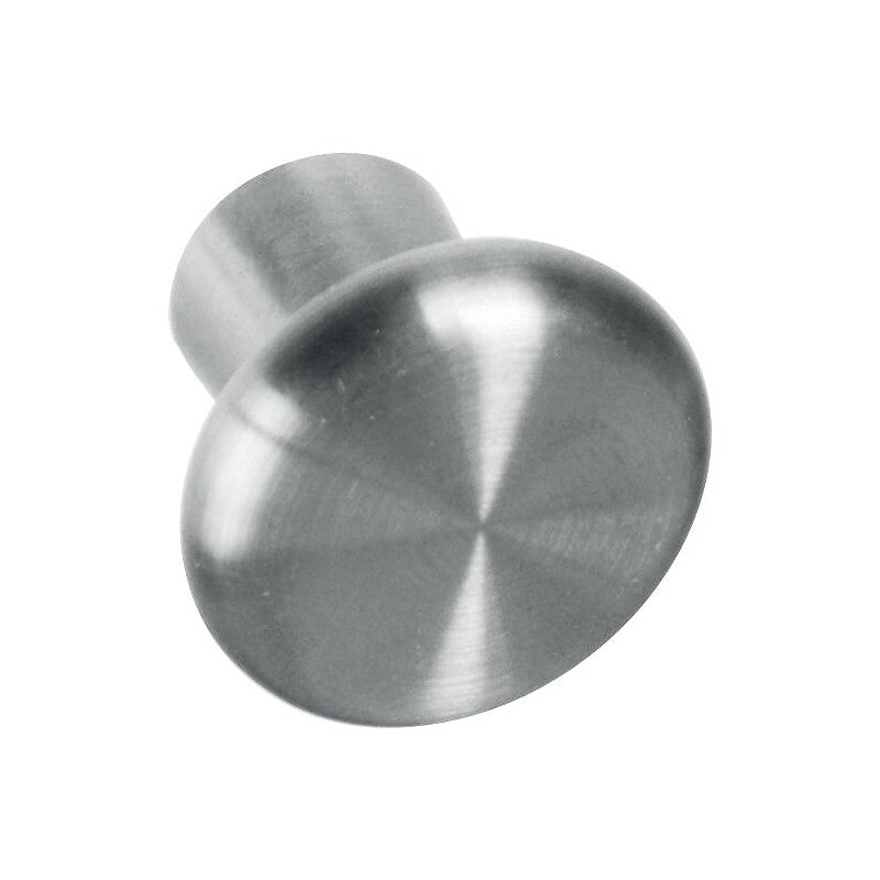 Brushed stainless steel flat mushroom button, height 20 mm, Ø 25 mm. Find reliable construction and plumbing products at Nigeria-Materiels.com. We make your projects easier and more efficient.