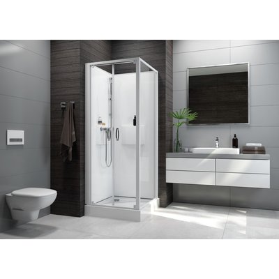 IZI BOX 2 square shower cabin 80 cm transparent glass hinged doors Ref. L11IZBB0080. Nigeria-Materiels.com offers a wide selection of plumbing and electrical products. Quality and affordability guaranteed.