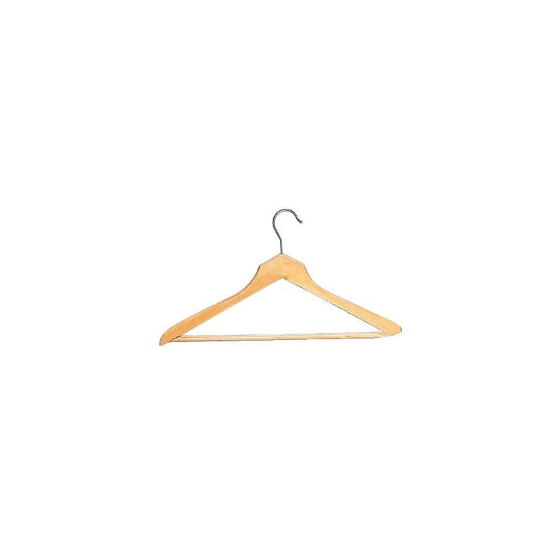 Curved varnished wooden hangers with trouser bar set of 3 hangers. Nigeria-Materiels.com offers a comprehensive selection of industrial and construction materials. Your success is our priority.