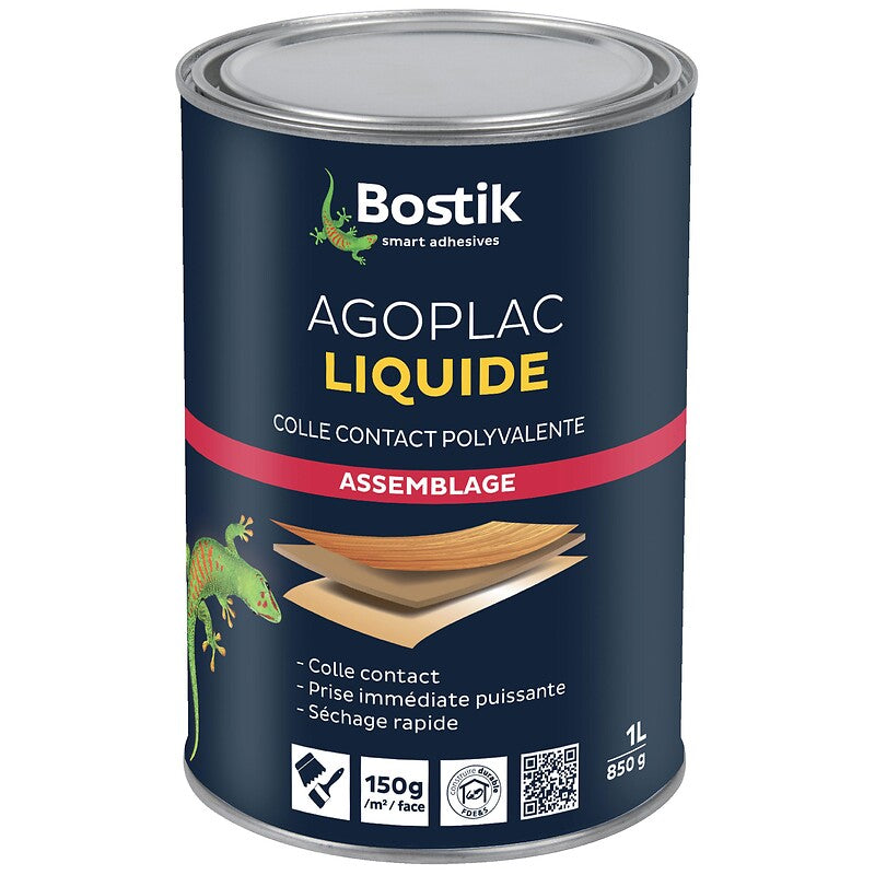 AGOPLAC liquid contact glue 1 liter can. Find the best plumbing and construction materials at Nigeria-Materiels.com. We are your trusted partner.