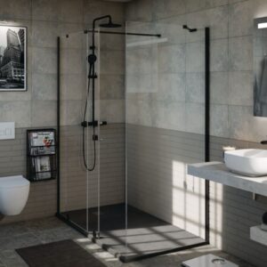 ALTERNA Daily' Color thermostatic shower column black, Ref.B361253. Nigeria-Materiels.com offers a wide range of electrical and construction materials. Your success is our mission.