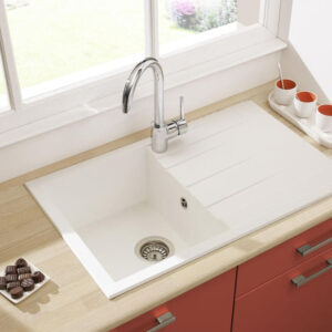 PRIMEO built-in sink 1 bowl in white synthetic with drain 80x50 cm. Nigeria-Materiels.com is your trusted partner for industrial and plumbing needs. Shop with us for reliable solutions.