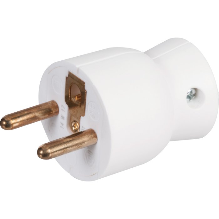 2P+T plug - 16 A - plastic - side outlet - white - Ref.050416. Nigeria-Materiels.com is dedicated to providing premium industrial and plumbing supplies. Your satisfaction is our goal.