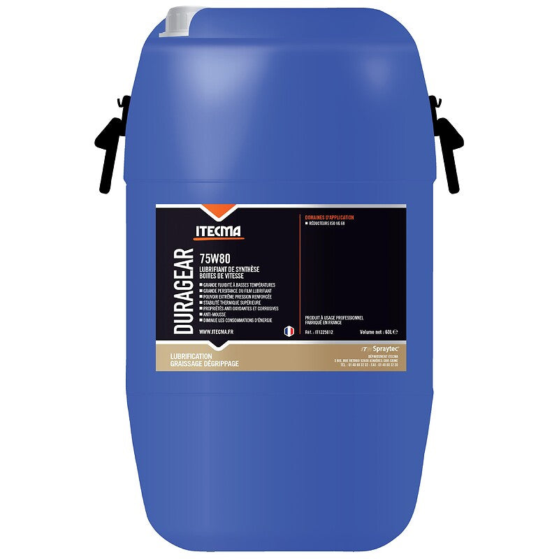 Duragear 75W80 synthetic gearbox oil 60 litre can. Nigeria-Materiels.com offers high-quality hardware and industrial tools. Trust us for all your project needs.