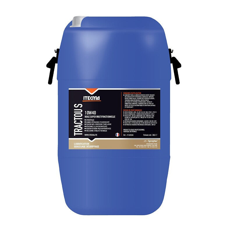 Tractou S 10W40 super multifunctional oil 60 liter can. Discover top-quality construction and hardware products at Nigeria-Materiels.com. We deliver excellence in every order.