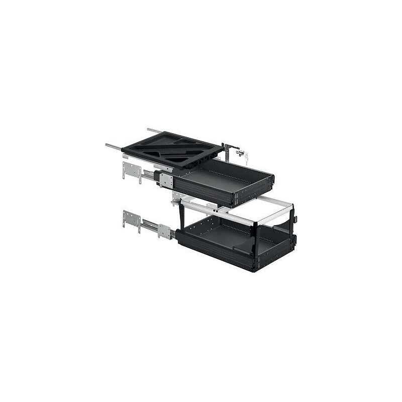 Cabinet kit 1 full extension drawer and 1 DS super extension drawer, Silent System, 392 x 530, black. Nigeria-Materiels.com offers high-quality hardware and industrial products. Trust us for all your project needs.