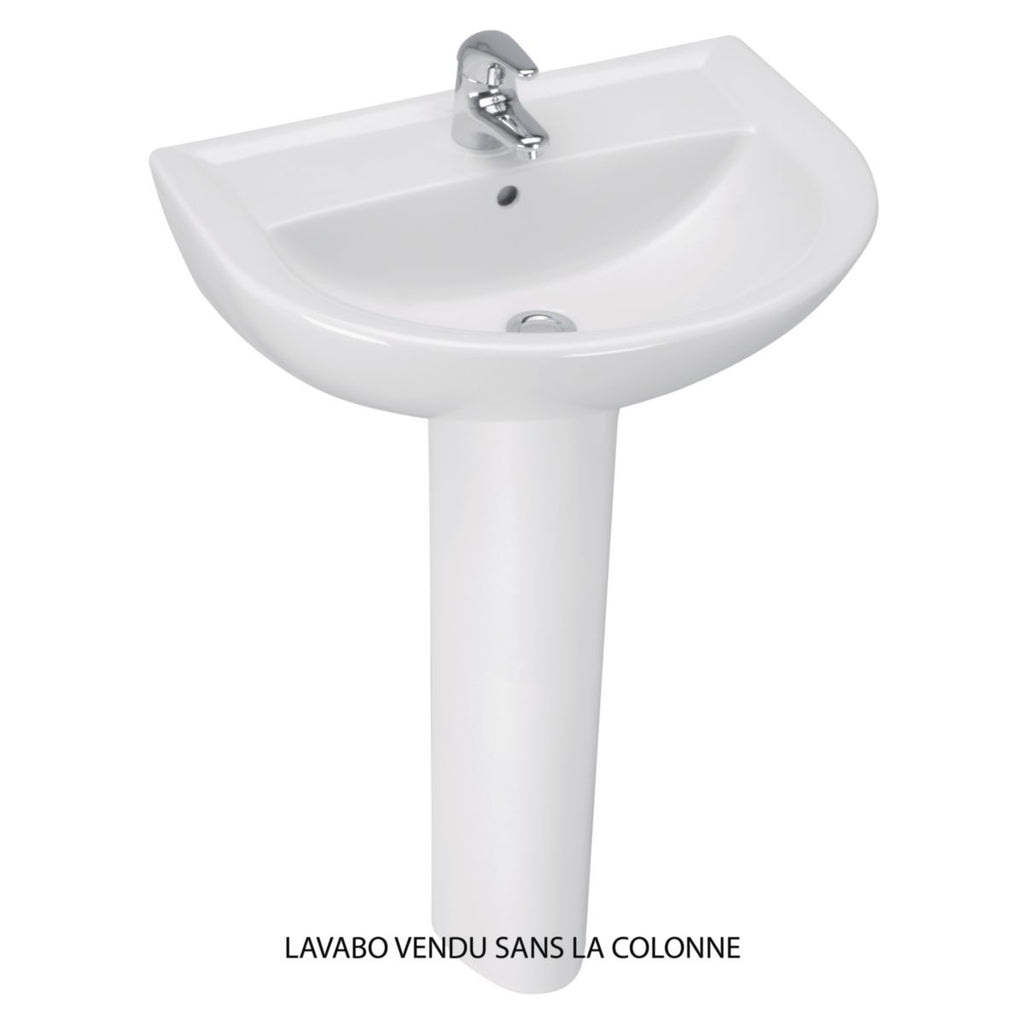 ULYSSE 2 55 x 46 cm stoneware washbasin with overflow, white Ref. P125501. Nigeria-Materiels.com is dedicated to providing top-notch hardware and construction supplies. Your satisfaction is our priority.