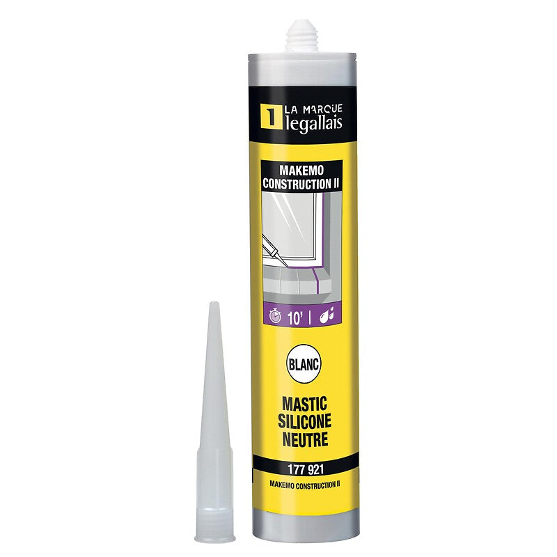 Makemo neutral silicone construction sealant II, white color, box of 24 300 ml cartridges. Explore our collection of electrical and construction supplies at Nigeria-Materiels.com. We are your reliable partner.