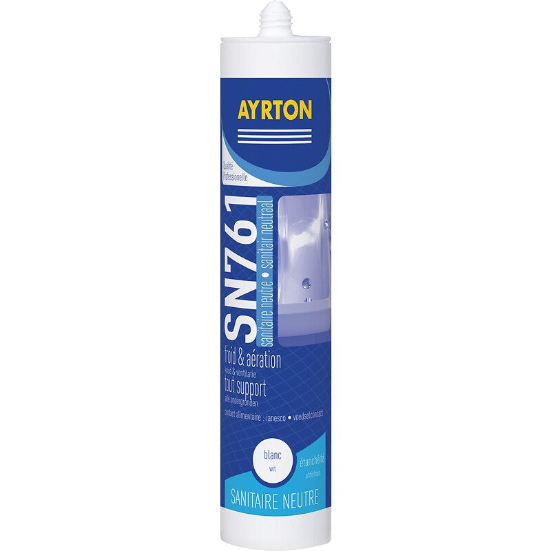 Neutral silicone sanitary sealant SN 761 white color 300 ml cartridge. Find reliable hardware and plumbing materials at Nigeria-Materiels.com. We are here to support your goals.