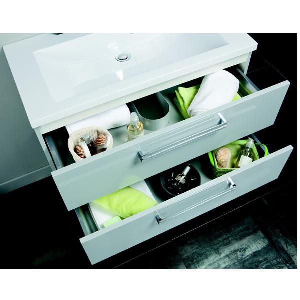 SEDUCTA 90 cm vanity unit, 2 drawers, glossy white. Nigeria-Materiels.com is your trusted partner for construction and industrial materials. Enjoy a seamless shopping experience with us.