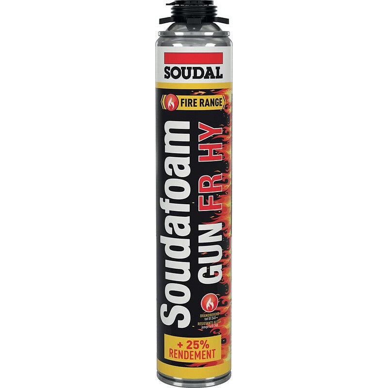 Soudafoam Gun FR HY 750ml high performance screw-in polyurethane fireproof foam. Find durable construction and plumbing supplies at Nigeria-Materiels.com. We are committed to your success.