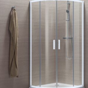 ALTERNA Concerto quarter circle sliding shower screen L 80 x H 195 cm white profile transparent glass, Ref.NDF80W. Nigeria-Materiels.com offers high-quality hardware and industrial tools. Trust us for all your project needs.