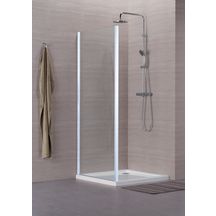 ALTERNA Concerto shower screen fixed return white, transparent glass, 3 sizes available.. Explore our range of electrical and construction products at Nigeria-Materiels.com. We deliver quality and reliability.