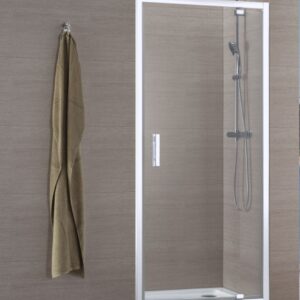 Shower screen CONCERTO pivot door space-saving opening 70 cm white profile transparent glass ALTERNA, Ref.NDZ70W-B. Nigeria-Materiels.com is your go-to source for construction and hardware supplies. Enjoy a seamless shopping experience.