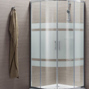 Concerto quarter circle sliding shower screen L 90 x H 195 cm shiny silver profile screen-printed glass. Discover top-quality construction and hardware products at Nigeria-Materiels.com. We deliver excellence in every order.