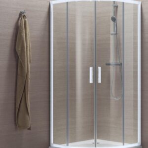 Concerto quarter circle sliding shower screen L 90 x H 195 cm white profile transparent glass. Nigeria-Materiels.com provides a comprehensive range of industrial and plumbing materials. Your satisfaction is guaranteed.