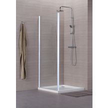 Concerto shower screen fixed return L 80 x H 195 cm white profile transparent glass. Nigeria-Materiels.com is the ultimate destination for construction and hardware products. Experience unmatched service and quality.