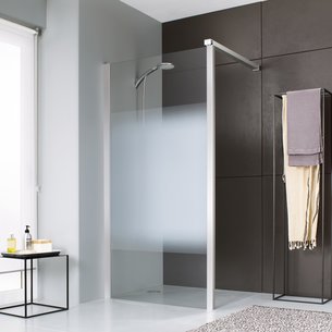 JAZZ fixed shower screen + 100 cm open shower in matt silver frosted glass + stabilization bar Ref. L13JPW10090. Your go-to online store for electrical and construction materials is Nigeria-Materiels.com. We ensure quality and affordability.