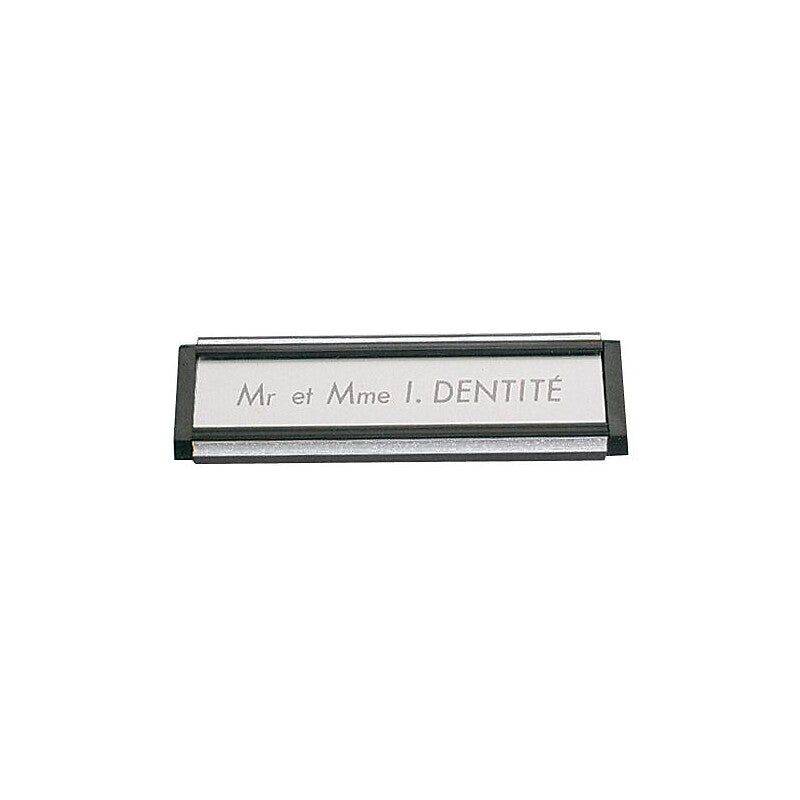 Black finish door nameplate with silver thread. Find the best construction and hardware materials at Nigeria-Materiels.com. We are your trusted partner.