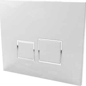 ALTERNA CONCERTO square control plate in white ABS and shiny chrome insert. Discover premium industrial and plumbing products at Nigeria-Materiels.com. We deliver excellence in every order.