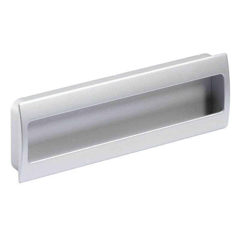 Rectangular zinc cup handle with aluminum finish 116 x 54 mm center distance 96 mm - Misnia. Nigeria-Materiels.com offers high-quality hardware and industrial tools. Trust us for all your project needs.