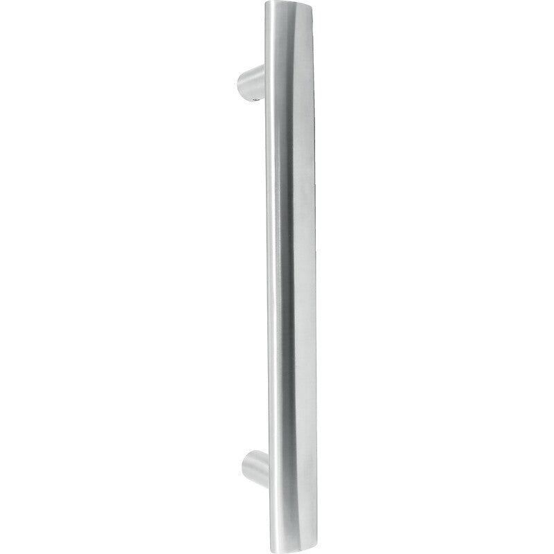 Stainless steel swing door handle oval tube 40 x 20 mm straight supports Boëdic center distance 200 mm. Nigeria-Materiels.com offers high-quality hardware and industrial products. Trust us for all your project needs.