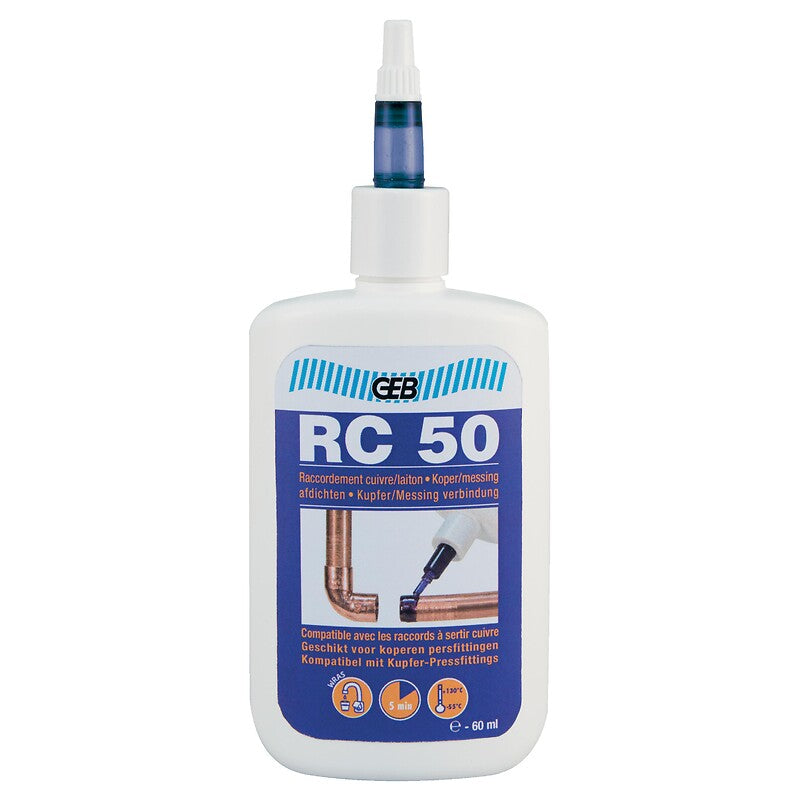 Anaerobic resin RC 50 for copper and brass tubes 60 ml. Get the best construction and hardware products at Nigeria-Materiels.com. We deliver quality and value.