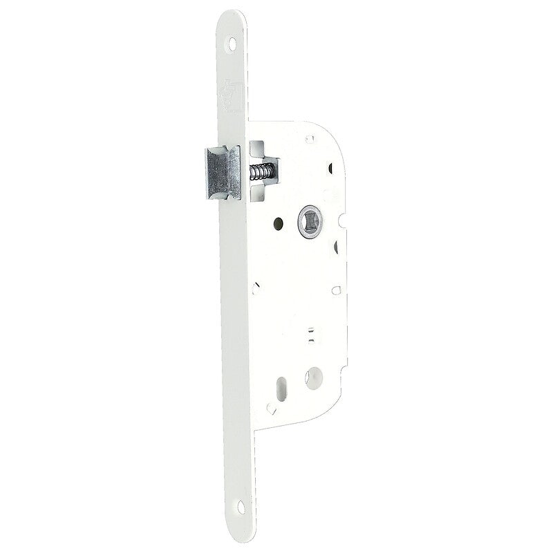 GOVIHAN NF mortise lock 40 axle/135 mm case, white lacquered, straight latch. Explore our range of electrical and construction products at Nigeria-Materiels.com. We deliver quality and reliability.