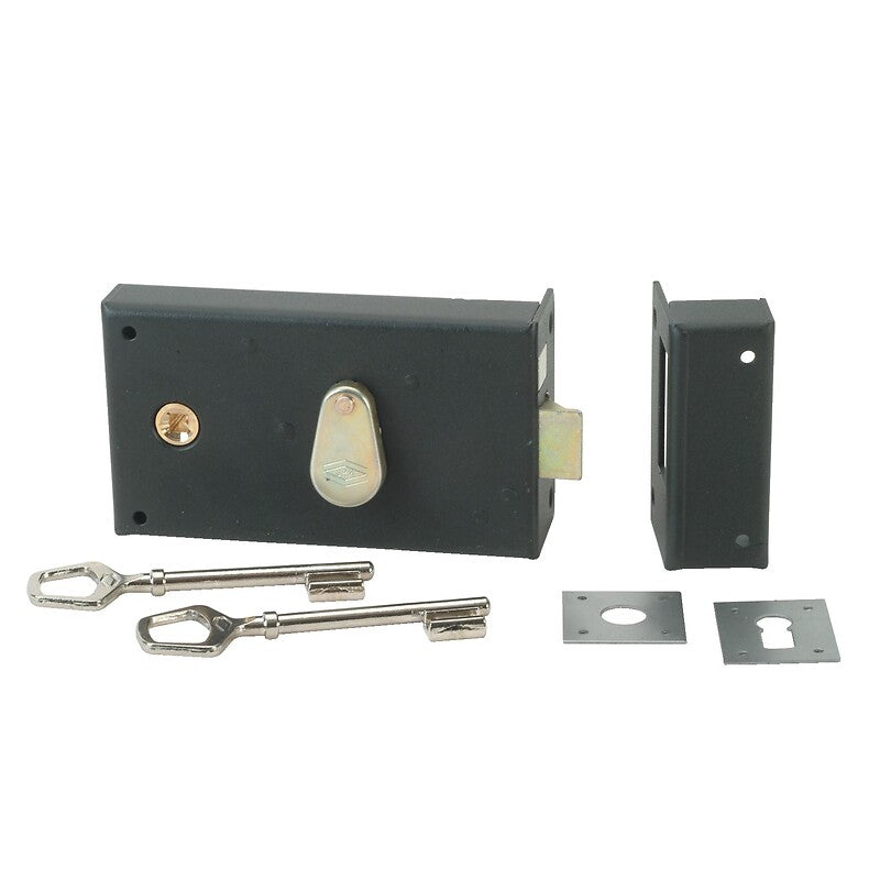 Horizontal mortise lock - Deadbolt and half-turn - With grooves - 1442 right hand. Nigeria-Materiels.com is your go-to source for construction and hardware supplies. Enjoy a seamless shopping experience.