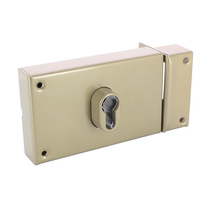 Horizontal surface mounted lock - Deadbolt - With European cylinder - 7414 right hand. Nigeria-Materiels.com offers a wide selection of plumbing and electrical products. Quality and affordability guaranteed.