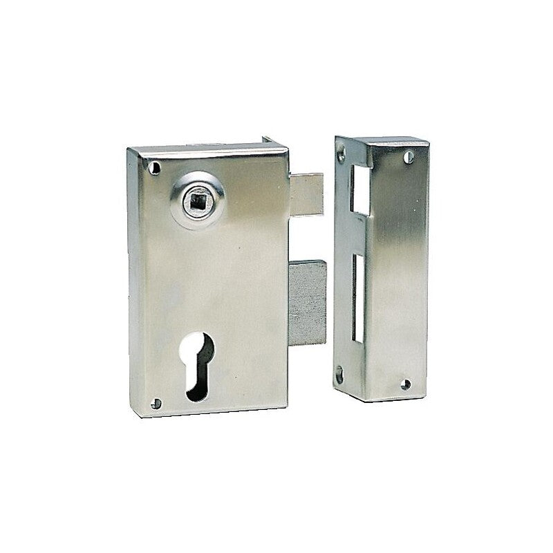 Vertical surface-mounted lock with stainless steel mortise - Deadbolt and half-turn - With European cylinder - 729 left hand. Find durable industrial and electrical materials at Nigeria-Materiels.com. We are committed to excellence.