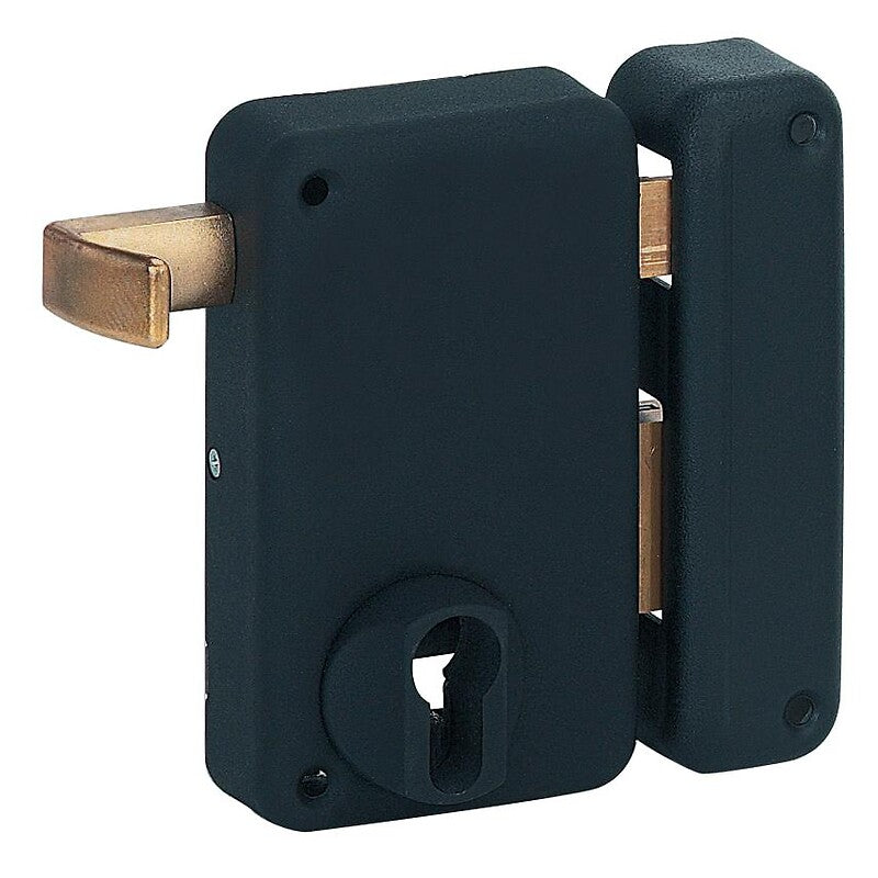 Vertical surface-mounted pull lock - Deadbolt and half-turn - With European cylinder - Optimum right hand. Discover premium plumbing and electrical supplies at Nigeria-Materiels.com. We are committed to delivering excellence in every product.