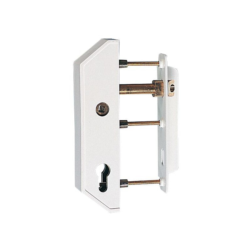 Vertical mortise locks with European cylinder for 30 mm frame gate, white finish RAL 9016. Discover premium industrial and plumbing products at Nigeria-Materiels.com. We deliver excellence in every order.