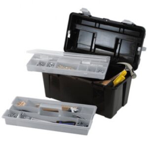 T31 TOOLBOX WITH TRAY AND REMOVABLE ORGANIZER, SAFETY CLOSURE - HXLXL: 225X445X230 MM - POLYPROPYLENE - BLACK/SILVER COLOR. Find durable construction and plumbing supplies at Nigeria-Materiels.com. We are committed to your success.