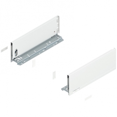 LEGRABOX SIDE, HEIGHT K (128.5 MM), LN=550 MM, RIGHT + LEFT, FOR LEGRABOX PURE - MATTE SILK WHITE COLOR. Explore our collection of construction and hardware products at Nigeria-Materiels.com. We deliver quality and value.