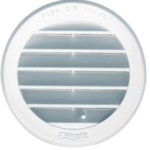 ROUND RECESSED VENTILATION GRILLE, PLASTIC, WHITE, WITH INSERT, Ø INT. 118 MM, S = 0-50 CM2. Get the best construction and hardware products at Nigeria-Materiels.com. We deliver quality and value.