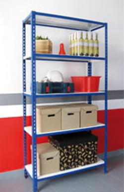 KIT 4 "VERSATILE" SHELVES GALVA LACQUERED BLUE LOAD 150 KG DIM. 176X90X40 CM. Find durable industrial and electrical materials at Nigeria-Materiels.com. We are committed to excellence.