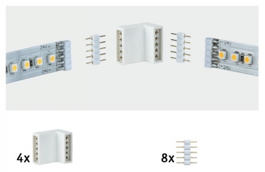 KIT OF 4 "MAXLED EDGE-CONNECTOR" WHITE ANGLE CONNECTORS + 8 MAX. 144 W CONNECTORS - CL III. Explore our range of electrical and construction products at Nigeria-Materiels.com. We deliver quality and reliability.