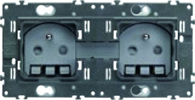 10 AX - 250 V - IP2XC - DOUBLE 2P + T CURRENT SOCKET MECHANISM. Find the best construction and hardware materials at Nigeria-Materiels.com. We are your trusted partner.