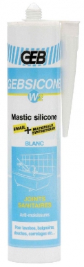 GEBSICONE W2 NEUTRAL SILICONE MASTIC WITH FUNGICIDE - SEALING - WHITE - 300 ML CARTRIDGE. Find the best plumbing and construction materials at Nigeria-Materiels.com. We are your trusted partner.