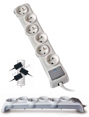 EXTENSION CORD 5 SOCKETS 16A 2P+T WITH LIGHT SWITCH 1.50 M CORD WHITE/GREY COLOR. Nigeria-Materiels.com offers a comprehensive range of plumbing and industrial materials. Shop with us for reliable solutions.