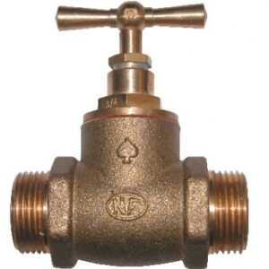 DOUBLE MALE SHUTOFF VALVE WITH SHOULDERS IN DIE-CAST BRASS - HANDLE HEAD - 12X17 THREAD. Find the best construction and hardware materials at Nigeria-Materiels.com. We are your trusted partner.