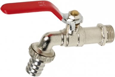 STRAIGHT BRASS NICKEL WATERING TAP. - FOR Ø 15 PIPE - 15X21 INLET THREAD AND 20X27 NOSE. Nigeria-Materiels.com provides a comprehensive range of industrial and plumbing materials. Your satisfaction is guaranteed.