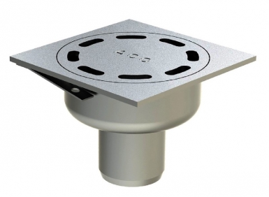 STAINLESS STEEL SIPHON 100 X 100 MM WITH VERTICAL OUTLET Ø 40 - WITHOUT LOCKING - SANDBLASTED FINISH. Find the best construction and hardware materials at Nigeria-Materiels.com. We are your trusted partner.