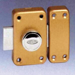 "CITY 25" LOCK WITH GOLD BRONZE BUTTON, "WOOD" STRIKE PLATE CYLINDER Ø 23 MM L. 40 MM 3 KEYS. Nigeria-Materiels.com is dedicated to providing premium electrical and industrial supplies. Your satisfaction is our goal.